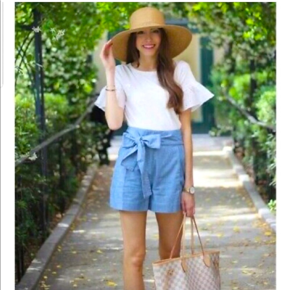 J.Crew Tie- Waist Short in Chambray